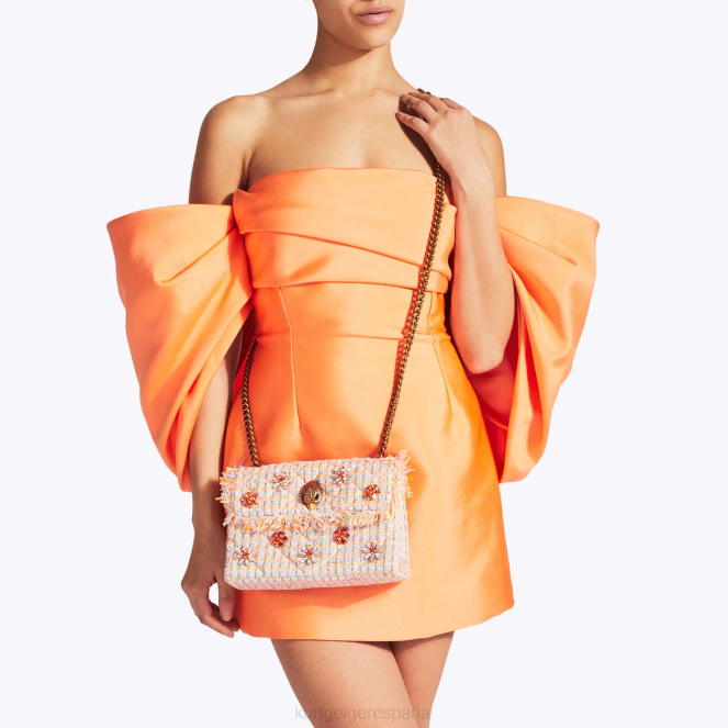 Kurt Geiger mujer bolso kensington mediano de tweed londinense 2LPR11 | bolsas naranja